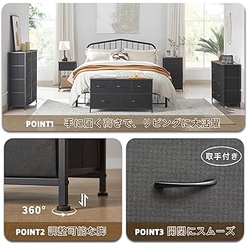 Amazon｜Somdot タンス 収納 チェスト 引き出し 棚 布製 洋服
